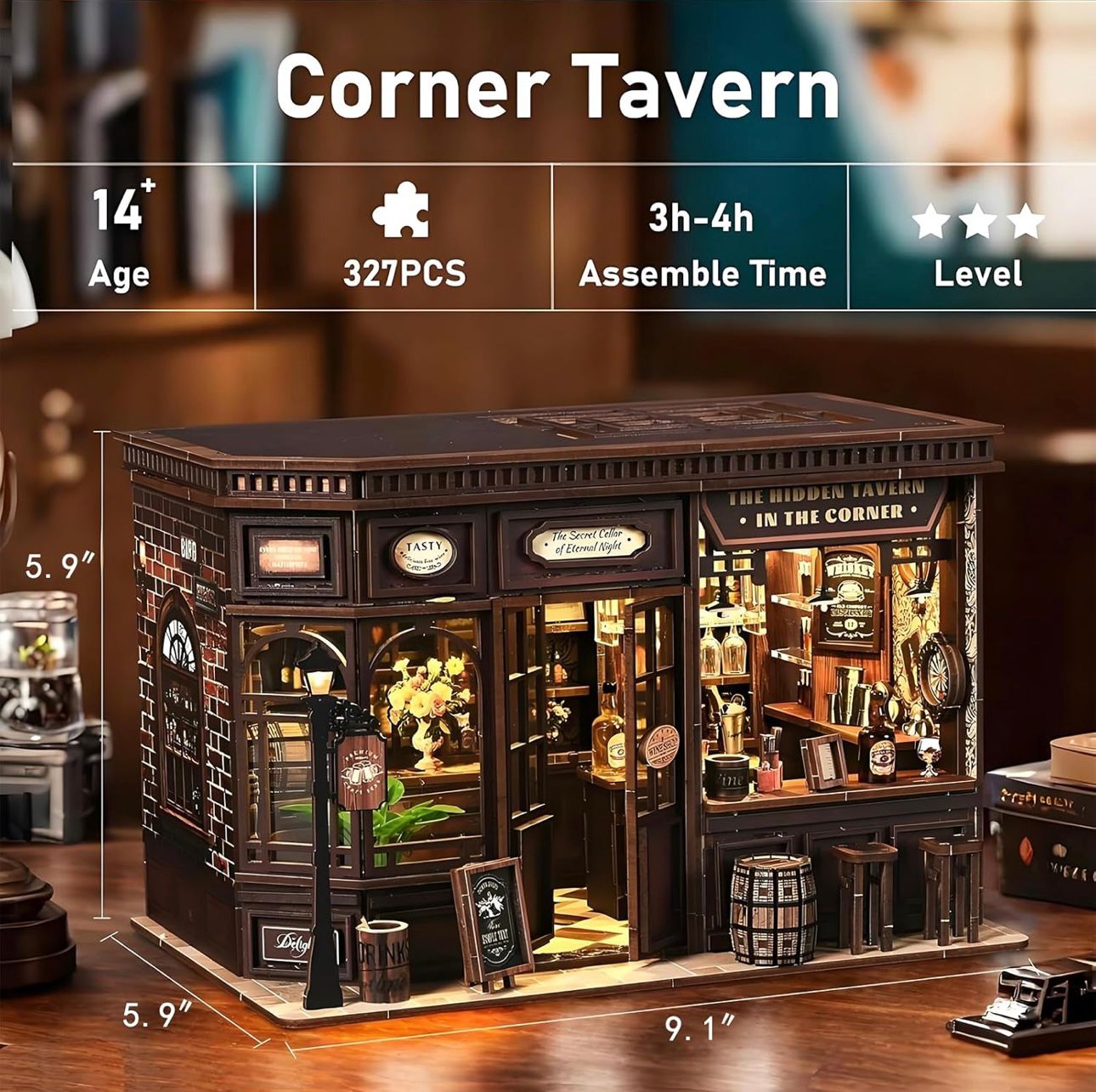 Corner Tavern kit dimensions and contents